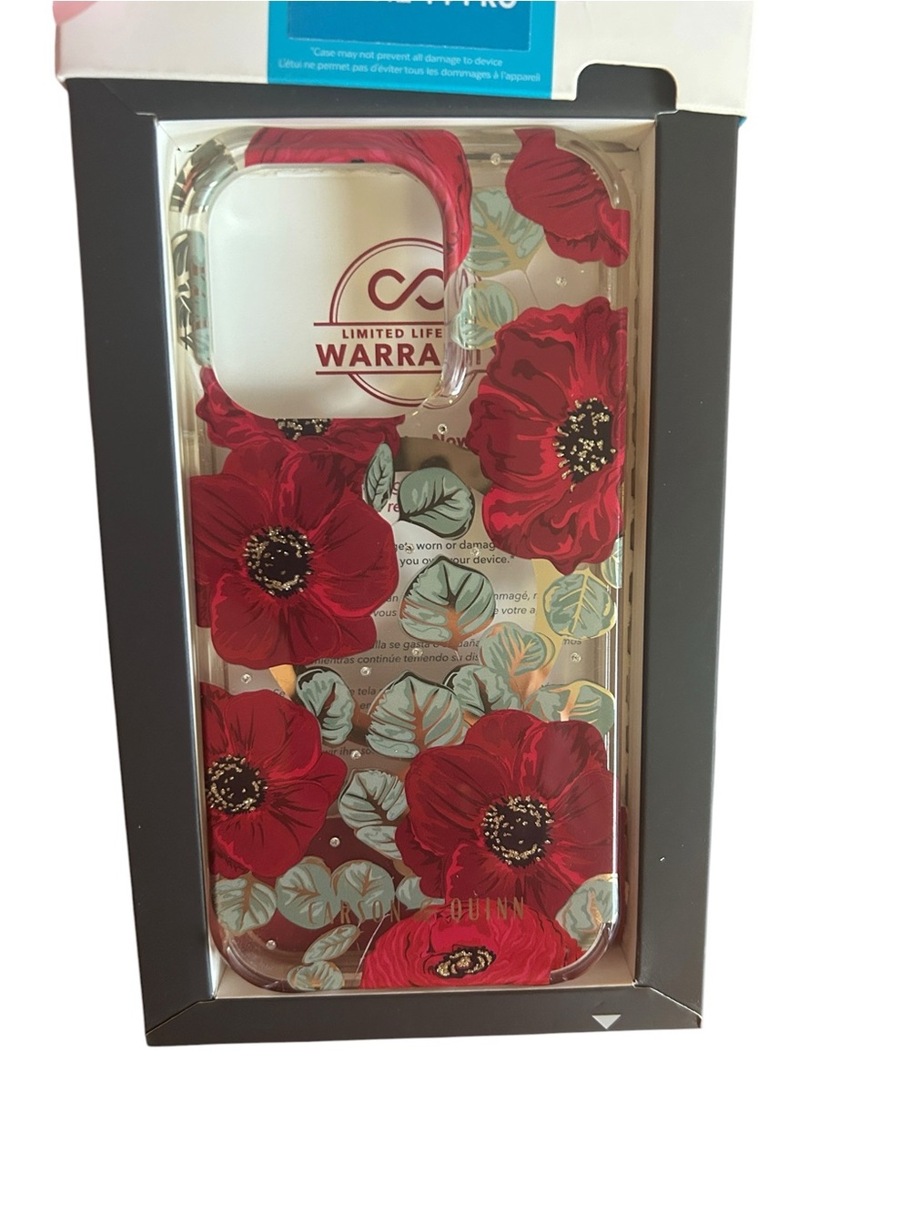 Speck Presidio Perfect-Clear iPhone 14 Pro Case Floral Red Poppy Clear Protectiv - Picture 3 of 3